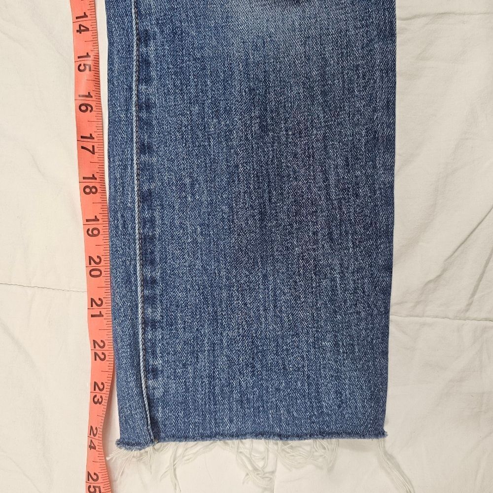Madewell High Rise Slim Crop Boy Denim Distressed Jeans Women's Size 25 - Picture 10 of 10
